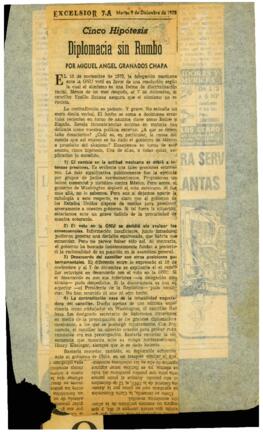 
Cinco hipótesis diplomacia sin rumbo.



