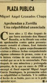 
Aprehendan a Zorrilla.


