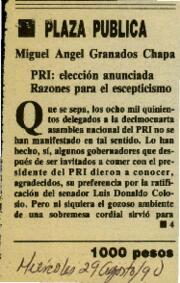 
PRI : elección anunciada. Razones para el escepticismo.


