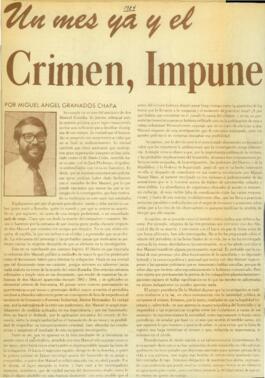 
Un mes ya y el Crimen, Impune.


