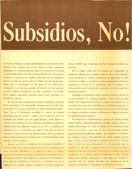 
Subsidios, no!.


