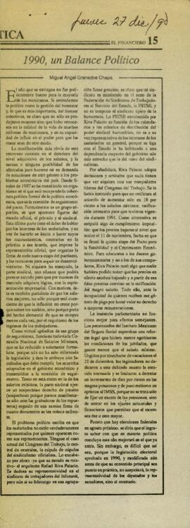 
1990, un balance político.


