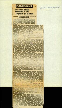 
Otra elección anulada. Antecedemtes de 1967. ´Congelados´ que se soltaron.


