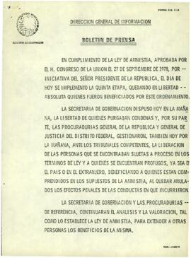 
Boletín de prensa.


