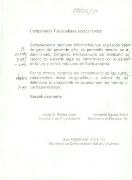 
Compañeros trabajadores sindicalizados.


