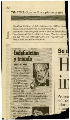 
lndefinición y triunfo HIDALGO.


