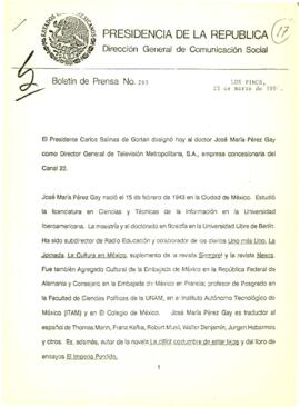
Boletín de prensa.


