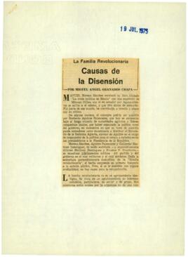 
La Familia Revolucionaria Causas de la Disensión.


