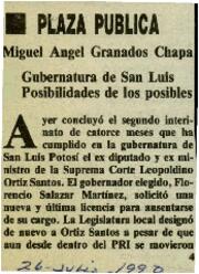 
Gubernatura de San Luis. Posibilidades de los posibles.


