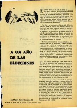 
A un año de las elecciones.
Bautismo en la URSS.


