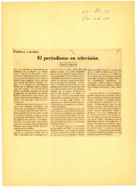 
El periodismo en televisión.


