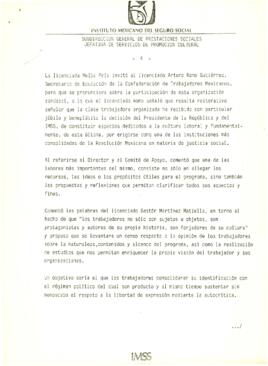 
Instituto Mexicano del Seguro Social. Subdireccion General de Prestaciones Sociales. Jefatura de Servicios de Promoción Cultural.


