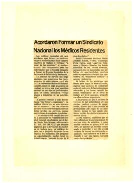 
Acordaron Formar un Sindicato Nacional los Médicos Residentes.


