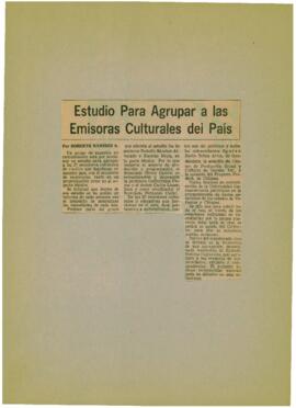 
Estudio para agrupar emisoras culturales del pais.



