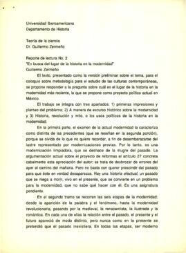 
En busca de la historia en la moderniidad.


