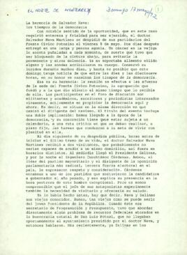 
La herencia de Salvador Nava : los tiempos de la democracia.


