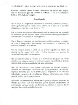 
Acuerdo estatal para la reconciliación en Chiapas.


