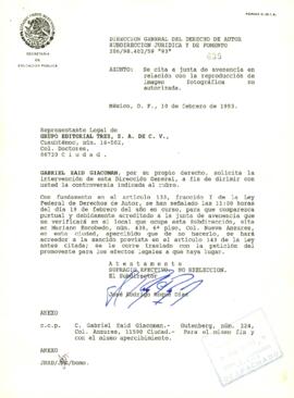 
Oficio de la direccion general de derechos de autor.


