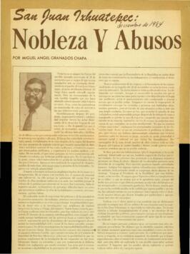 
San Juan Ixhuatepec : Nobleza Y Abusos.


