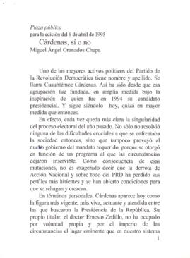 
Cárdenas, sí o no.


