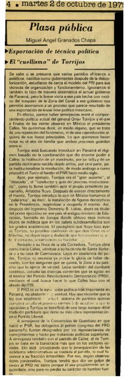 
Exportación de técnica política. El ´cuellismo´ de Torrijos.Autodeterminación frente a los bloques.


