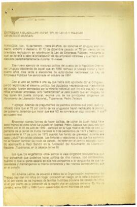 
Entrega a Guadalupe Irizar.


