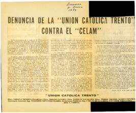 
Denuncia de la ´Unión Catolica Trento´ Contra el ´CELAM´.


