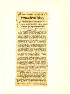 
Asedio a Nuestra Cultura.


