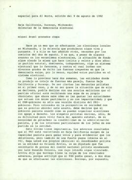 
Baja California, Durango, Michoacán : dolencias de la democracia electoral.


