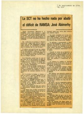
La SCT no ha hecho nada por abatir el déficit de RAMSA : José Abimerhy.


