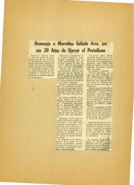 
Homenaje a Marcelina Galindo Arce, por sus 30 Años de Ejercer el periodismo.



