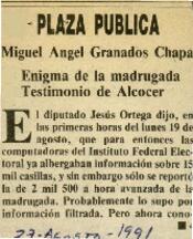 
Enigma de la madrugada. Testimonio de Alcocer.


