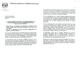
El abastecimiento de agua, las inundaciones y el desequilibrio ecológico, podrían agravarse en el valle de méxico.


