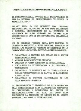 
Privatización de Teléfonos de México, S.A. de C.V.


