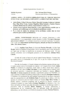 
Boletín de prensa. Ashoka.



