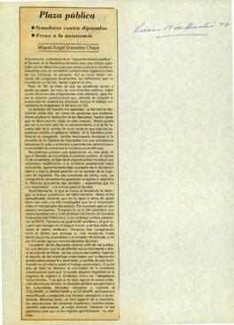
Senadores contra diputados. Freno a la autonomía. Reivindicar a Cosío Villegas. Un caso de injusticia añeja. Nacionalizar la salud.


