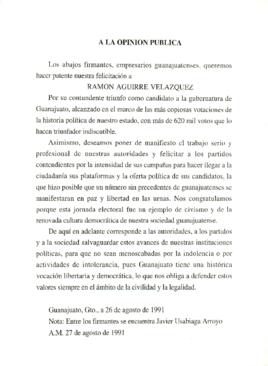 
A la opinión pública.


