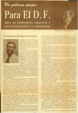 
Un gobierno propio para el D.F. : sería un experimento atractivo y una satisfacción a la ciudadanía.


