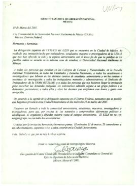 
a la comunidad de la Universidad Autonoma de México.


