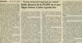 
Doble discurso de la PGJDF en el caso de Digna Ochoa : Centro Agustín Pro.


