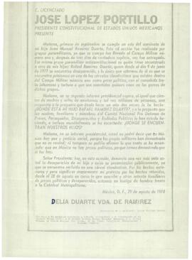 
C. Licenciado José López Portillo Presidente Constitucional de Estados Unidos Mexicanos.


