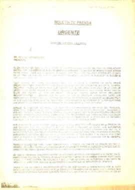 
Boletín de prensa.


