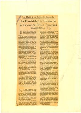 
La Formulable Actuación de La Asociación Cívica Femenina.



