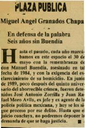 
En defensa de la palabra.
Seis años sin Buendía.


