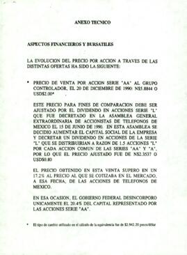 
Anexo Técnico Aspectos Financieros y Bursátiles.


