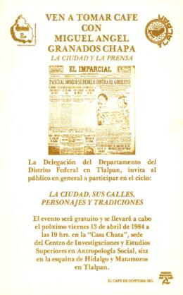 
Ven a tomar café con Miguel Ángel Granados Chapa.


