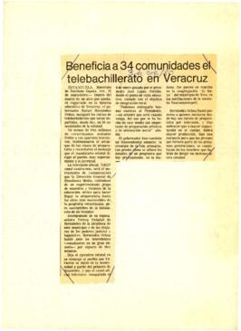 
Beneficia a 34 comunidades el telebachillerato en Veracruz.


