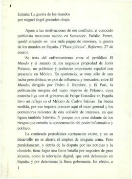 
España : La guerra de los mundos.


