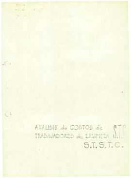 
Análisis de costos de trabajadores de limpieza S. T. S. T. C.


