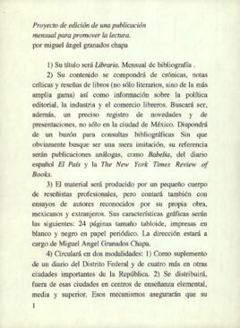 
Proyecto de edición de una publicación mensual para promover la lectura.


